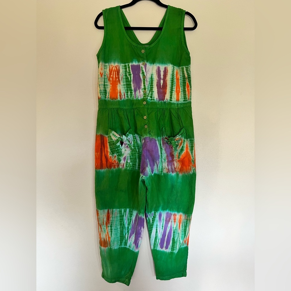 Vintage Tie Dye Jumpsuit 100% Cotton Women S Adonis Brand